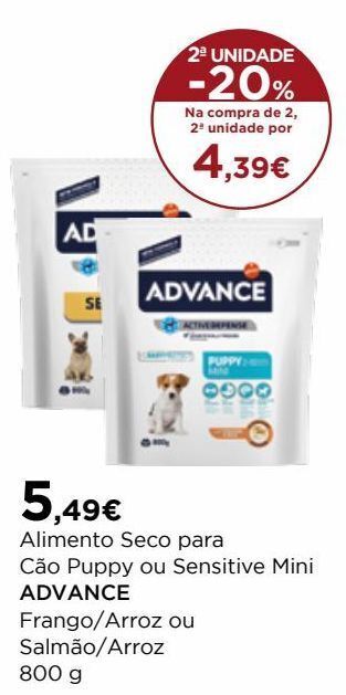 El Corte Inglés Ração para cães advance promoção