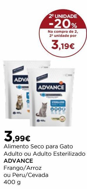 El Corte Inglés Comida para gatos advance promoção