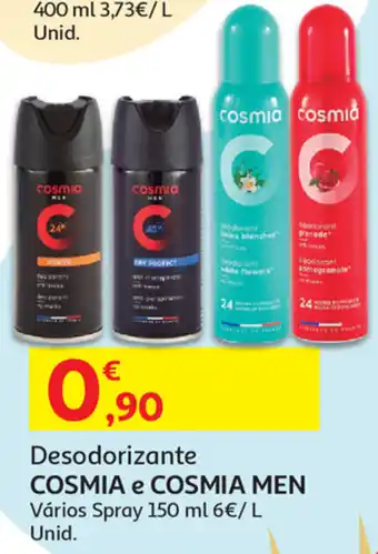 Auchan Desodorizante Cosmia e Cosmia Men 150ml promoção