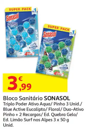 Auchan Blocos Sanitários Sonasol 3 Unid promoção