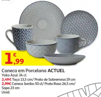 Auchan Caneca em Porcelana Actuel Yoko Azul 34 cl promoção