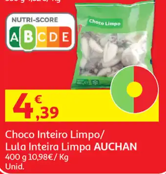 Auchan Choco Inteiro Limpo/Lula Inteira Limpa Auchan 400g promoção