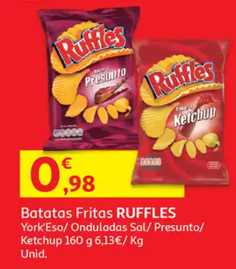 Auchan Batatas Fritas Ruffles 160g promoção
