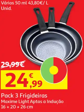 Auchan Pack 3 Frigideiras 16 + 20 + 26cm promoção