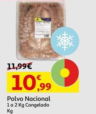 Auchan Polvo nacional 1.0-2.0kg congelado kg promoção