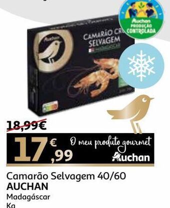 Auchan Camarão selv cong 40/60 auchanprod controlada kg madagáscar promoção