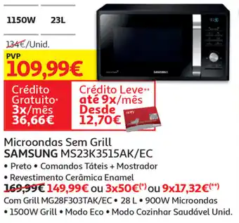 Auchan Microondas Sem Grill SAmsung MS23K3515AK/EC promoção