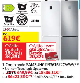 Combinado Samsung RB36T672WW/EF