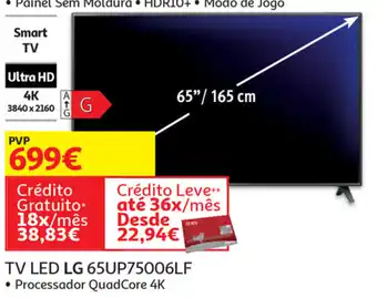 Auchan TV Led LG 65UP75006LF promoção