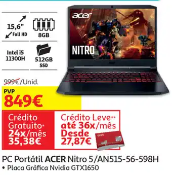 Auchan PC Portátil Acer Nitro 5/AN515-56-598H promoção