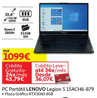 Auchan PC Portátil Lenovo Legion 5 15ACH6-879 promoção