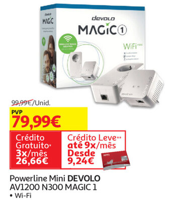 Auchan Powerline Mini Devolo AV1200 N300 MAGIC 1 promoção