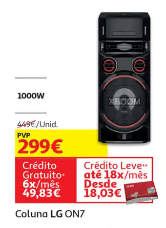 Auchan Coluna LG ON7 promoção