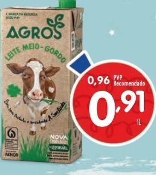 Minipreço Leite semi desnatado agros promoção