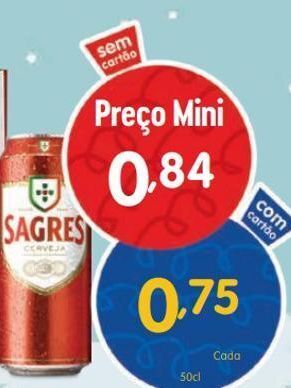 Minipreço Lata de cerveja sagres promoção