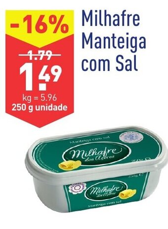 Milhafre Manteiga com Sal 250g