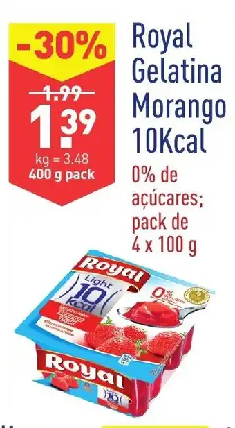 ALDI Royal Gelatina Morango 10Kcal 4x100g promoção