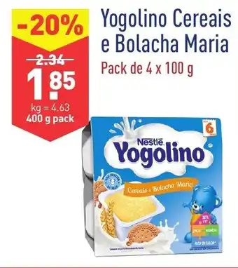 ALDI Yogolino Cereais e Bolacha Maria Pack de 4x100g promoção