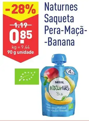 ALDI Naturnes Saqueta Pera-Maçã Banana 90g promoção