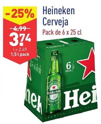 ALDI Heineken Cerveja Pack de 6x25cl promoção