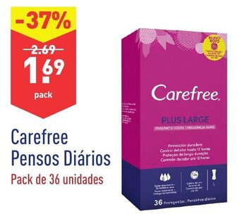 ALDI Carefree Pensos Diários Pack de 36 Unidades promoção