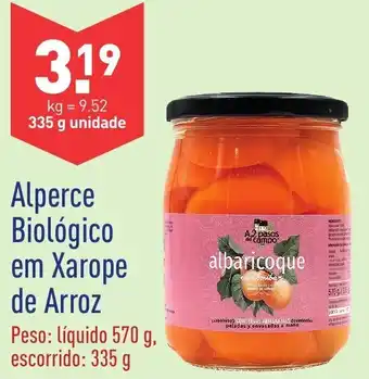 ALDI Alperce Biológico em Xarope de Arroz 335g promoção
