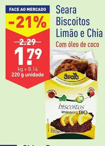 ALDI Seara Biscoitos Limão e Chia 220g promoção