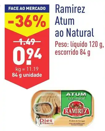 ALDI Ramirez Atum ao Natural 84g promoção