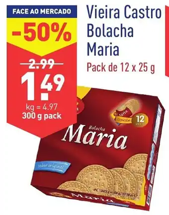 ALDI Vieira Castro Bolacha Maria 300g promoção
