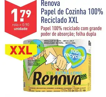 ALDI Renova Papel de Cozinha 100% Reciclado XXL promoção