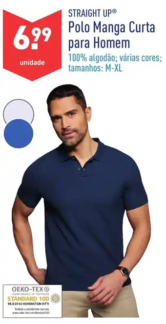 ALDI Polo Manga Curta para Homem M-XL promoção