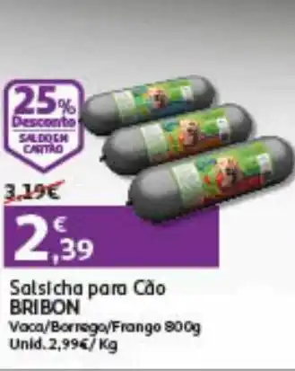 Auchan Salsicha p/ cão bribon promoção
