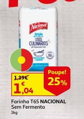 Auchan Farinha t65 nacional sem fermento 1kg promoção