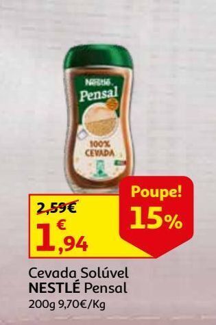 Auchan Cevada solúvel pensal 200 g promoção