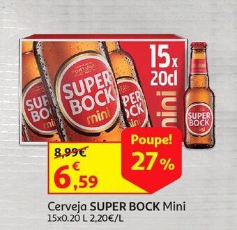 Auchan Cerveja super bock mini 15x0.20 l promoção