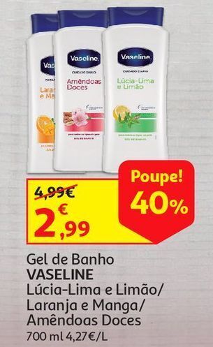 Auchan Gel de banho vaseline promoção