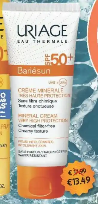 Auchan Uriage Creme Minerale 13,49 promoção