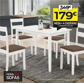 Feira dos Sofás Mesa + 4 Cadeiras promoção