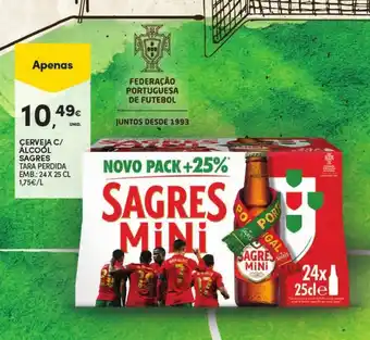 Continente Cerveja c/ alcool Sagres 24x25cm promoção