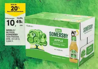 Continente Sidra c/ Alcool Somersby 15 x 20cl promoção