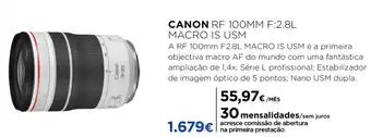 El Corte Inglés Canon RF 100mm promoção
