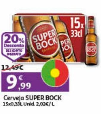 Auchan Cerveja super bock 15x0.33 l promoção