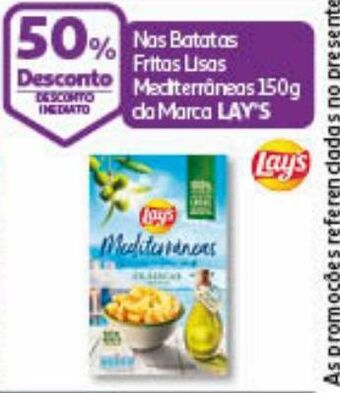 Auchan Batatas fritas lisas lay's mediterrâneas 150g promoção