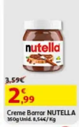 Auchan Creme barrar nutella 350g promoção
