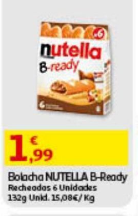 Bolacha nutella b-ready recheadas 6 un 132g
