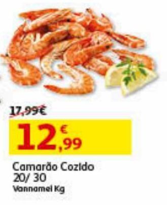 Auchan Camarão cozido 20/30 vannamei kg promoção