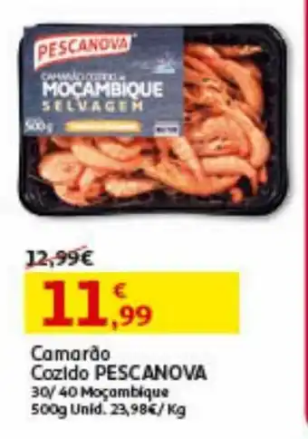 Auchan Camarão cozido pescanova 30/40 moçambique 500 gr promoção