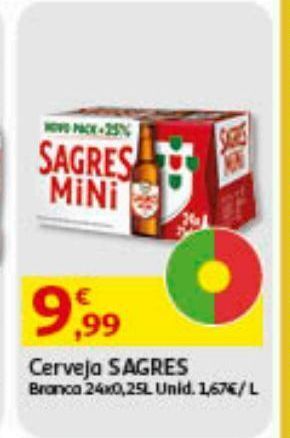 Auchan Cerveja sagres branca 24x0.25l promoção