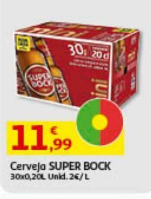 Auchan Cerveja super bock 30x0.20l promoção