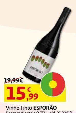 Vinho tinto esporão reserva alentejo 0.75 l